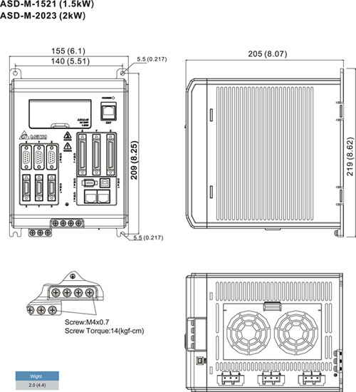 ASD-M-1521 (1.5kW) ASD-M-2023 (2kW)